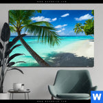 Aluminiumbild Gebürstet Kokospalme Am Strand Querformat Produktvorschau mit dem Bild Kokospalme am Strand im Format Querformat.