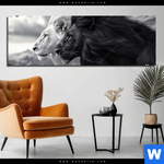 Aluminiumbild Gebürstet Kontrast Loewenkraft Panorama Produktvorschau mit dem Bild Kontrast Löwenkraft im Format Panorama.