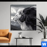 Aluminiumbild Gebürstet Kontrast Loewenkraft Quadrat Produktvorschau mit dem Bild Kontrast Löwenkraft im Format Quadrat.