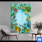 Aluminiumbild Gebürstet Kraeuter Auf Blauem Holztisch Hochformat Produktvorschau mit dem Bild Kräuter auf blauem Holztisch im Format Hochformat.
