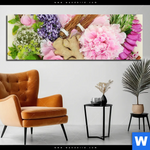 Aluminiumbild Gebürstet Kraeuter Blumen Panorama Produktvorschau mit dem Bild Kräuter & Blumen im Format Panorama.