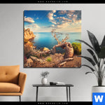 Aluminiumbild Gebürstet Kuestenlandschaft Mit Altem Baum Quadrat Produktvorschau mit dem Bild Küstenlandschaft mit altem Baum im Format Quadrat.