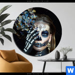Aluminiumbild Gebürstet La Calavera Catrina No 3 Rund Produktvorschau mit dem Bild La Calavera Catrina No.3 im Format Rund.