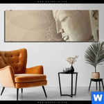Aluminiumbild Gebürstet Laechelnder Buddha Panorama Produktvorschau mit dem Bild Lächelnder Buddha im Format Panorama.