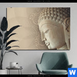 Aluminiumbild Gebürstet Laechelnder Buddha Querformat Produktvorschau mit dem Bild Lächelnder Buddha im Format Querformat.