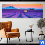 Aluminiumbild Gebürstet Lavendel Blumen Feld Panorama Produktvorschau mit dem Bild Lavendel Blumen Feld im Format Panorama.