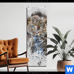 Aluminiumbild Gebürstet Leopard Aquarell Schmal Produktvorschau mit dem Bild Leopard Aquarell im Format Schmal.