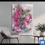 Aluminiumbild Gebürstet Leopard Blumen Hochformat Produktvorschau mit dem Bild Leopard & Blumen im Format Hochformat.