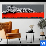 Aluminiumbild Gebürstet Leopard Eleganz Trifft Abstraktion Panorama Produktvorschau mit dem Bild Leopard - Eleganz trifft Abstraktion im Format Panorama.