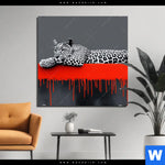 Aluminiumbild Gebürstet Leopard Eleganz Trifft Abstraktion Quadrat Produktvorschau mit dem Bild Leopard - Eleganz trifft Abstraktion im Format Quadrat.