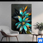 Aluminiumbild Gebürstet Leuchtende Fantasieblueten Hochformat Produktvorschau mit dem Bild Leuchtende Fantasieblüten im Format Hochformat.