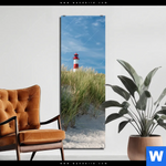 Aluminiumbild Gebürstet Leuchtturm No 1 Schmal Produktvorschau mit dem Bild Leuchtturm No. 1 im Format Schmal.