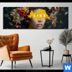 Aluminiumbild Gebürstet Like Florales Portraet Panorama Produktvorschau mit dem Bild LIKE - Florales Porträt im Format Panorama.