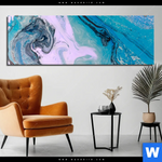 Aluminiumbild Gebürstet Liquid Marmor Tuerkis Flieder Panorama Produktvorschau mit dem Bild Liquid Marmor Türkis Flieder im Format Panorama.