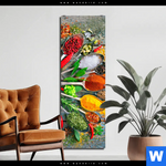 Aluminiumbild Gebürstet Loeffel Mit Kraeutern Und Gewuerzen Schmal Produktvorschau mit dem Bild Löffel mit Kräutern und Gewürzen im Format Schmal.