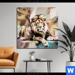 Aluminiumbild Gebürstet Loewe Koenig Der Tiere Quadrat Produktvorschau mit dem Bild Löwe - König der Tiere im Format Quadrat.