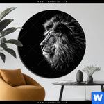 Aluminiumbild Gebürstet Loewe Mit Blauen Augen Rund Produktvorschau mit dem Bild Löwe mit blauen Augen im Format Rund.