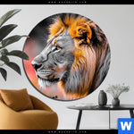 Aluminiumbild Gebürstet Loewe Savannenzauber In Afrika Rund Produktvorschau mit dem Bild Löwe - Savannenzauber in Afrika im Format Rund.