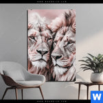 Aluminiumbild Gebürstet Loewen Harmonie In Pastell Hochformat Produktvorschau mit dem Bild Löwen - Harmonie in Pastell im Format Hochformat.