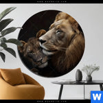 Aluminiumbild Gebürstet Loewen Staerke Und Zaertlichkeit Rund Produktvorschau mit dem Bild Löwen - Stärke und Zärtlichkeit im Format Rund.