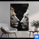 Aluminiumbild Gebürstet Loewen Zweisamkeit Hochformat Produktvorschau mit dem Bild Löwen - Zweisamkeit im Format Hochformat.