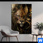 Aluminiumbild Gebürstet Loewenkopf Mit Krone Hochformat Produktvorschau mit dem Bild Löwenkopf mit Krone im Format Hochformat.