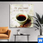 Aluminiumbild Gebürstet Love Coffee Quadrat Produktvorschau mit dem Bild Love & Coffee im Format Quadrat.