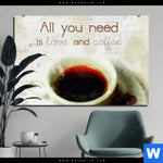 Aluminiumbild Gebürstet Love Coffee Querformat Produktvorschau mit dem Bild Love & Coffee im Format Querformat.