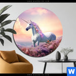 Aluminiumbild Gebürstet Magic Einhorn Rund Produktvorschau mit dem Bild Magic Einhorn im Format Rund.