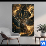 Aluminiumbild Gebürstet Magischer Hirsch Im Sternenlicht Hochformat Produktvorschau mit dem Bild Magischer Hirsch im Sternenlicht im Format Hochformat.