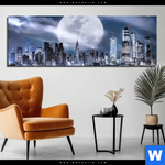 Aluminiumbild Gebürstet Manhattan Giganten Im Silberlicht Panorama Produktvorschau mit dem Bild Manhattan - Giganten im Silberlicht im Format Panorama.