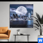 Aluminiumbild Gebürstet Manhattan Giganten Im Silberlicht Quadrat Produktvorschau mit dem Bild Manhattan - Giganten im Silberlicht im Format Quadrat.