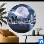 Aluminiumbild Gebürstet Manhattan Giganten Im Silberlicht Rund Produktvorschau mit dem Bild Manhattan - Giganten im Silberlicht im Format Rund.