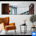 Aluminiumbild Gebürstet Manhattan Panorama Produktvorschau mit dem Bild Manhattan im Format Panorama.