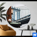 Aluminiumbild Gebürstet Manhattan Rund Produktvorschau mit dem Bild Manhattan im Format Rund.