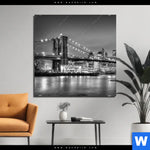 Aluminiumbild Gebürstet Manhattan Zeitlose Skyline Quadrat Produktvorschau mit dem Bild Manhattan - Zeitlose Skyline im Format Quadrat.