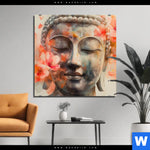 Aluminiumbild Gebürstet Meditativer Buddha In Blumen Quadrat Produktvorschau mit dem Bild Meditativer Buddha in Blumen im Format Quadrat.
