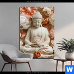 Aluminiumbild Gebürstet Meditierender Buddha Mit Blueten Hochformat Produktvorschau mit dem Bild Meditierender Buddha mit Blüten im Format Hochformat.