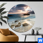 Aluminiumbild Gebürstet Meeresrauschen Bei Sonnenuntergang Rund Produktvorschau mit dem Bild Meeresrauschen bei Sonnenuntergang im Format Rund.