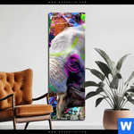 Aluminiumbild Gebürstet Moderner Bunter Elefant No 2 Schmal Produktvorschau mit dem Bild Moderner bunter Elefant No. 2 im Format Schmal.