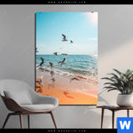 Aluminiumbild Gebürstet Moewen Am Strand Hochformat Produktvorschau mit dem Bild Möwen am Strand im Format Hochformat.