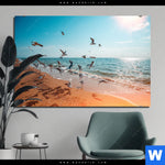 Aluminiumbild Gebürstet Moewen Am Strand Querformat Produktvorschau mit dem Bild Möwen am Strand im Format Querformat.