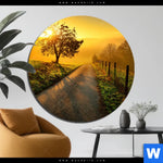 Aluminiumbild Gebürstet Morgenspaziergang Rund Produktvorschau mit dem Bild Morgenspaziergang im Format Rund.