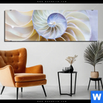 Aluminiumbild Gebürstet Muschel Fossil No 2 Panorama Produktvorschau mit dem Bild Muschel Fossil No. 2 im Format Panorama.