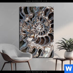 Aluminiumbild Gebürstet Muschel Fossil No 3 Hochformat Produktvorschau mit dem Bild Muschel Fossil No. 3 im Format Hochformat.