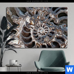 Aluminiumbild Gebürstet Muschel Fossil No 3 Querformat Produktvorschau mit dem Bild Muschel Fossil No. 3 im Format Querformat.