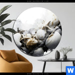 Aluminiumbild Gebürstet Muscheln Und Seesterne Rund Produktvorschau mit dem Bild Muscheln und Seesterne im Format Rund.