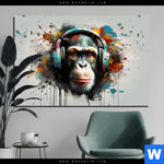 Aluminiumbild Gebürstet Musikalischer Affe Querformat Produktvorschau mit dem Bild Musikalischer Affe im Format Querformat.