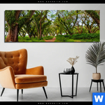 Aluminiumbild Gebürstet Mystischer Wald Panorama Produktvorschau mit dem Bild Mystischer Wald im Format Panorama.