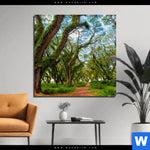 Aluminiumbild Gebürstet Mystischer Wald Quadrat Produktvorschau mit dem Bild Mystischer Wald im Format Quadrat.